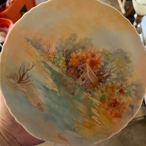 Antique Decorative Plate Hand Painted By Louise Gillen